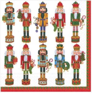 Servilleta papel Nutcracker Parade White 33 x 33 cm.