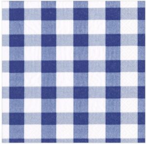 Servilleta de papel Blue Gingham Vichy 33 x 33 cm.