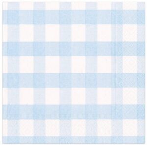 Servilleta de papel Light Blue Gingham Vichy 33 x 33 cm.