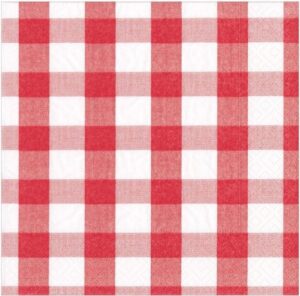 Servilleta de papel Red Gingham Vichy 33 x 33 cm.