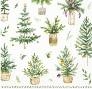 Servilleta de papel Festive Holidays Green 33 x 33 cm.
