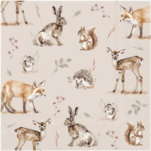 Servilleta de papel Forest Tales Linen 33 x 33 cm.