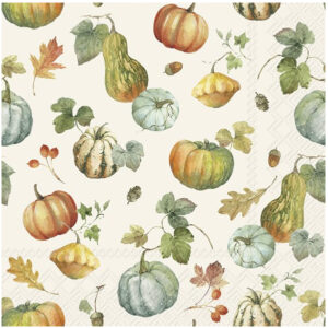 Servilleta de papel Gourds and Pumpkins Cream 33 x 33 cm.