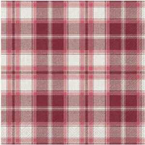 Servilleta de papel Check Red 33 x 33 cm.