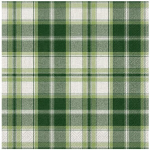 Servilleta de papel Check Green 33 x 33 cm.