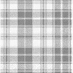Servilleta de papel Check Grey 33 x 33 cm.
