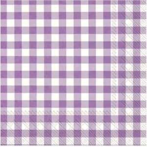 Servilleta de papel Taverna Lilac Vichy 33 x 33 cm.